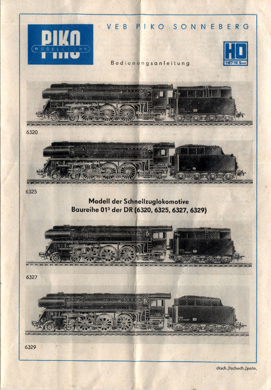 PIKO 01 1518-8 Deutsche Reichsbahn  SAMMLERWERT ca. 70€ - 100€  Baujahr: 1977
