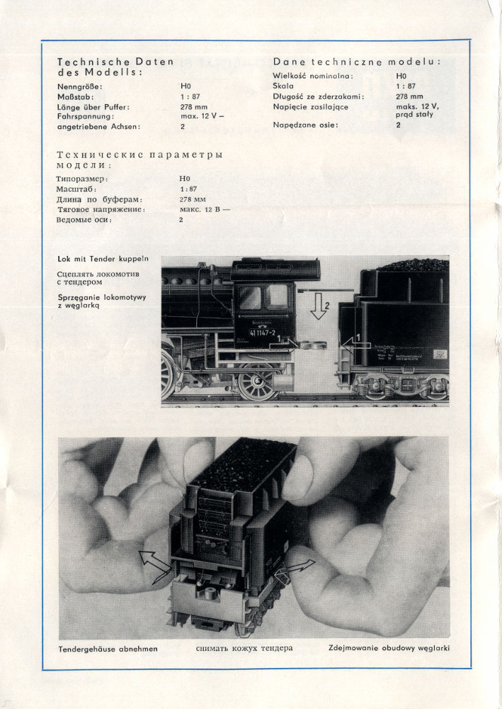 PIKO 41 1147-2 Deutsche Reichsbahn  SAMMLERWERT ca. 70€ - 110€  Baujahr: 1979
