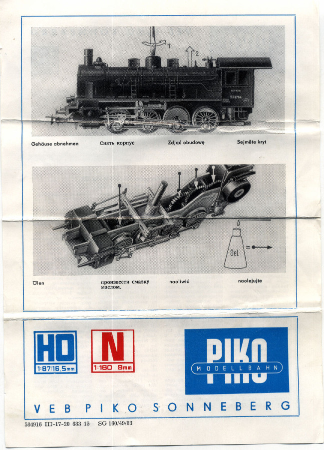 PIKO 55 3784 Deutsche Reichsbahn  SAMMLERWERT ca. 70€ - 90€  Baujahr: 1966
