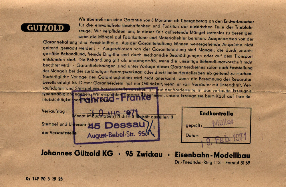 PIKO/Gützold 118 059-5  SAMMLERWERT ca. 40€ - 80€  Baujahr: 1979
