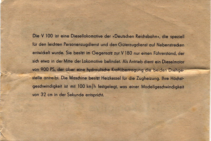 GÜtzold V100 001  SAMMLERWERT ca. 40€ - 80€  Baujahr: 1969
