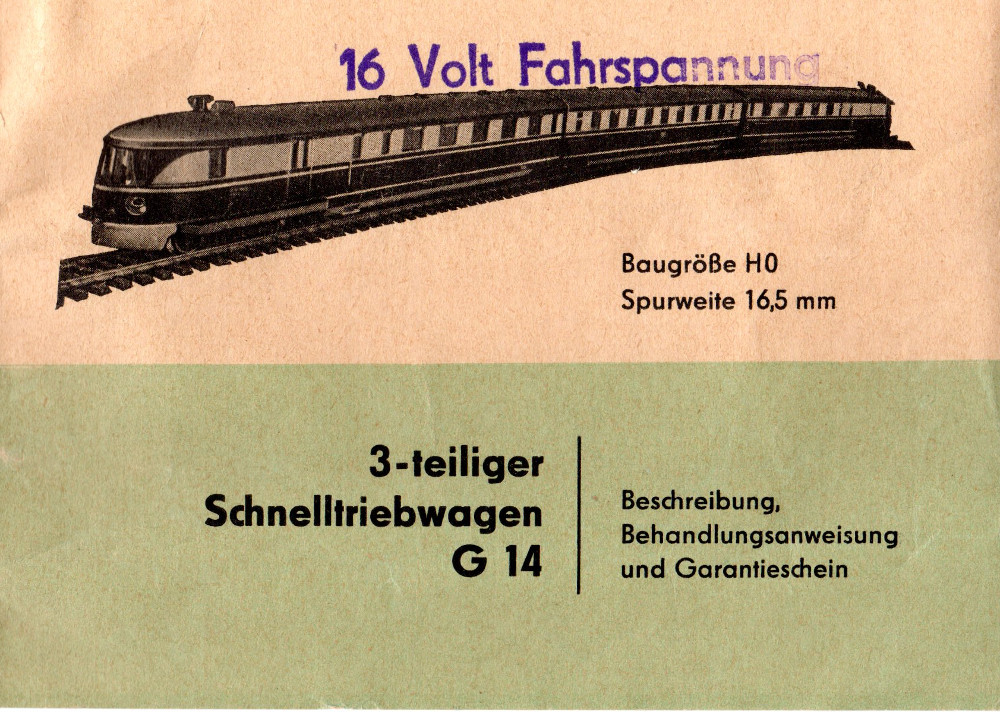 Gützold SVT 137 154 a/b/c Deutsche Reichsbahn  SAMMLERWERT ca. 80€ - 120€  Baujahr: 1963
