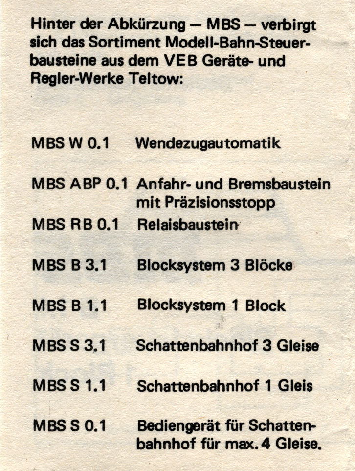 MBS Blocksteuerung B1.1 incl. Beschreibung  