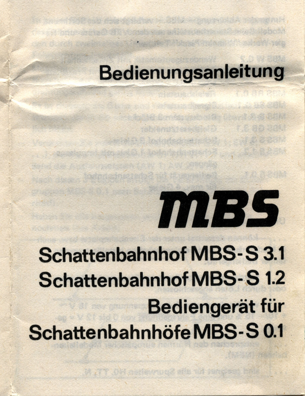MBS Schattenbahnhof S1.2 - 1 Gleis  