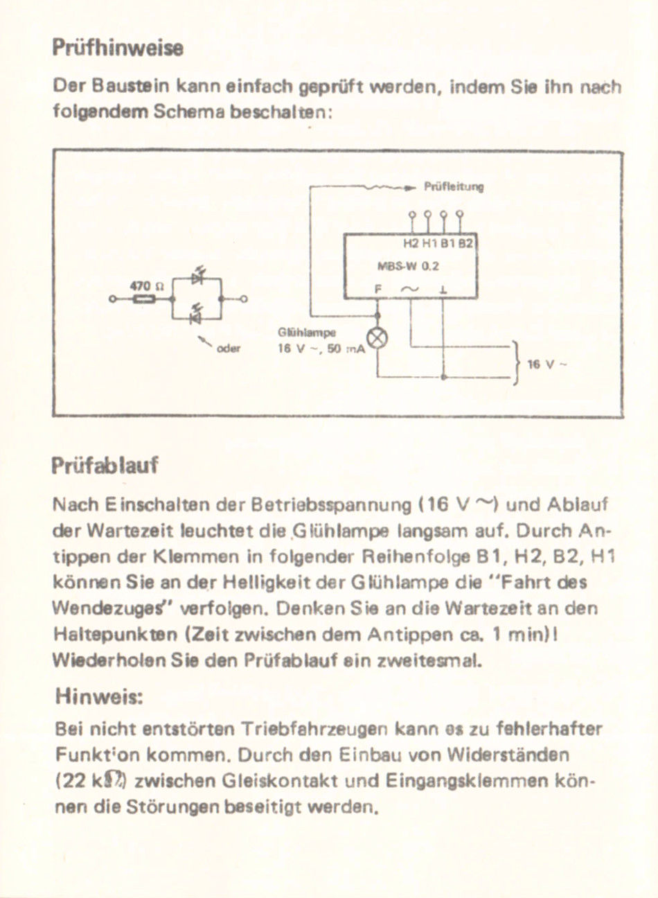 MBS Wendezugautomatik W 0.2 incl. Beschreibung  